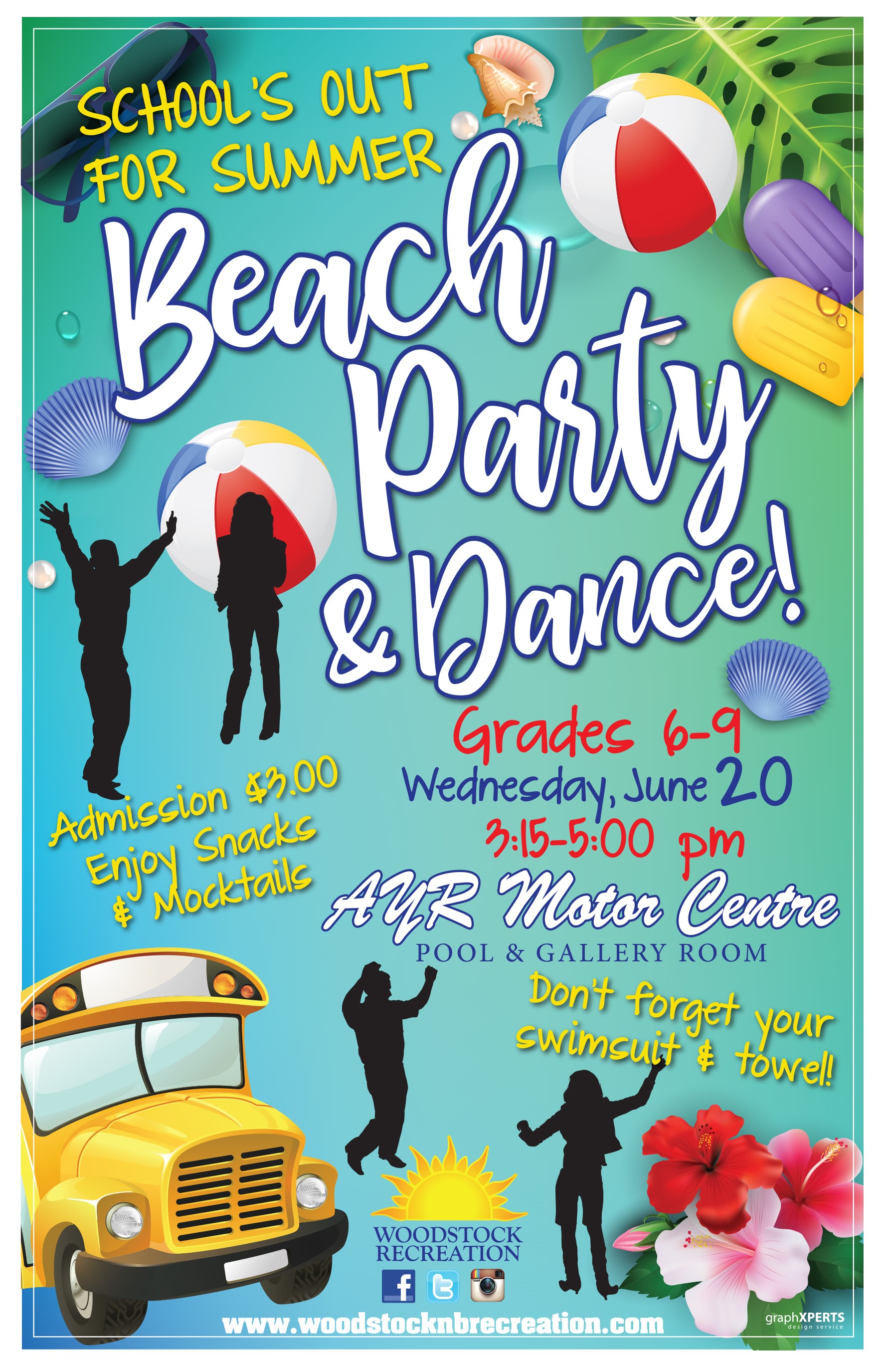 Schools out for the Summer poster Western Valley Recreation Association